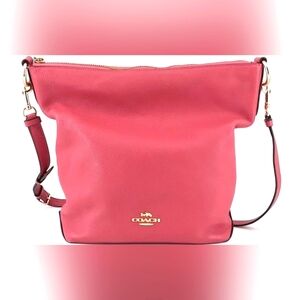 COACH Abby Duffle Pink Pebble Leather Crossbody Shoulder Bag Purse